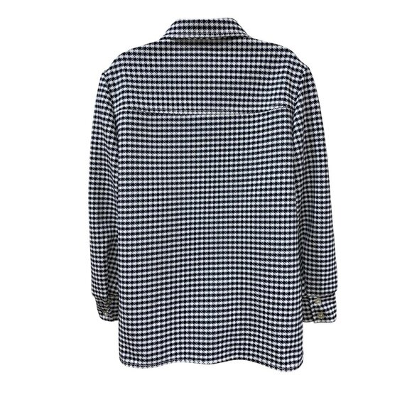 Vintage Jack Winter Black & White Houndstooth Button-Up Shirt Jacket Womens M Po - Picture 4 of 8